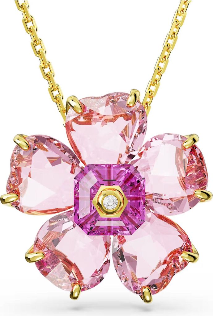 Swarovski Halskette Uni Idyllia Flower Pink Gold‑Tone Produktbild 