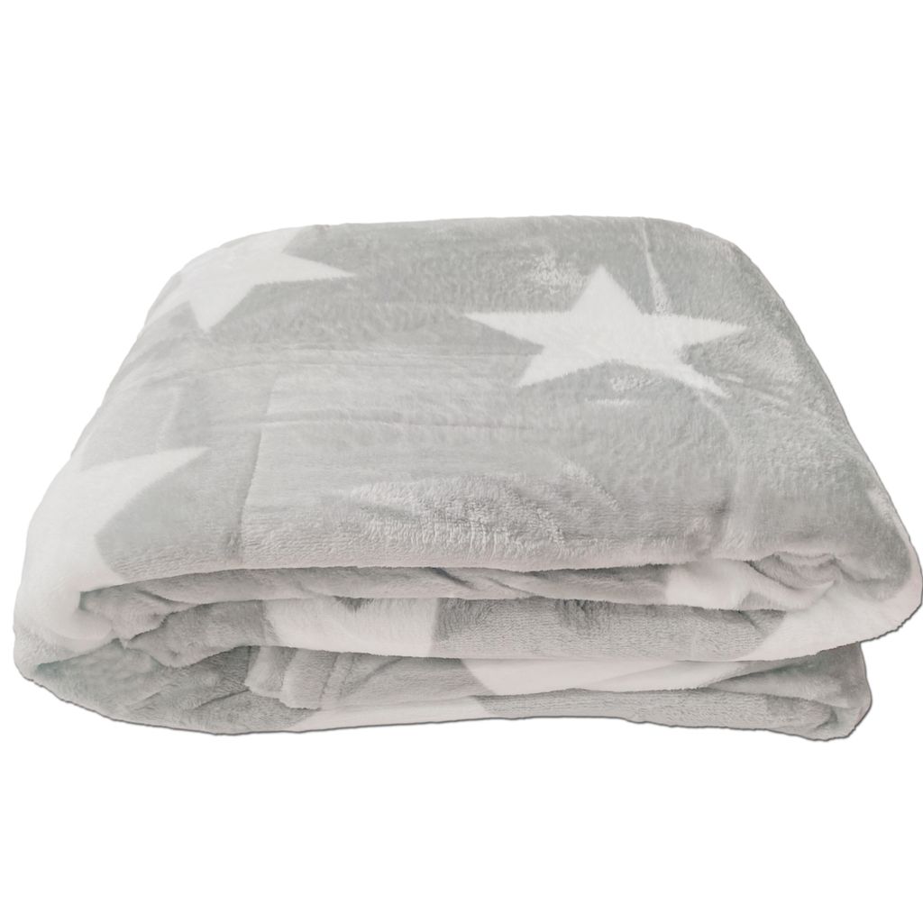 Flanell Decke Sterne 180x220 cm -  flauschige Mikrofaser Produktbild 