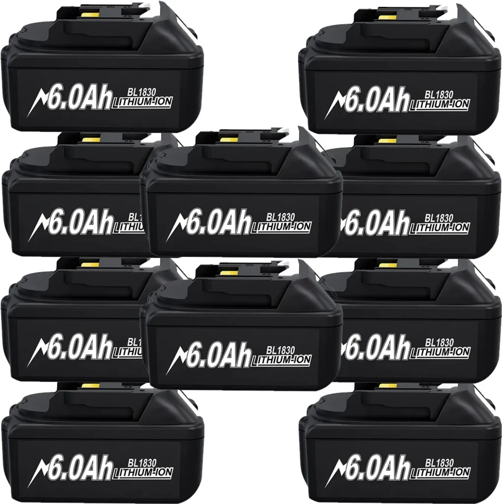 Batterie 18V Li-Ion 6.0Ah Anti-Panne pour Outils Sans Fil Lot de 10 pcs