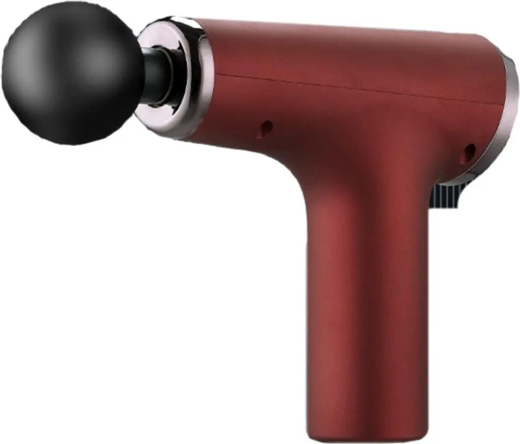 Mini Pistolet de Massage LCD 32 Vitesses INF Rouge avec 4 Têtes Type-C