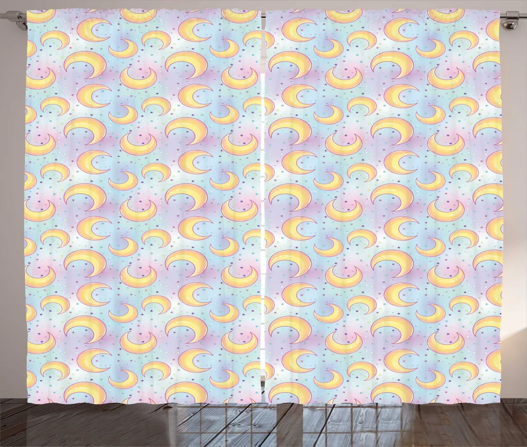 Rideau de Chambre Enfant et Adulte Lune et Étoiles 280 x 225 cm