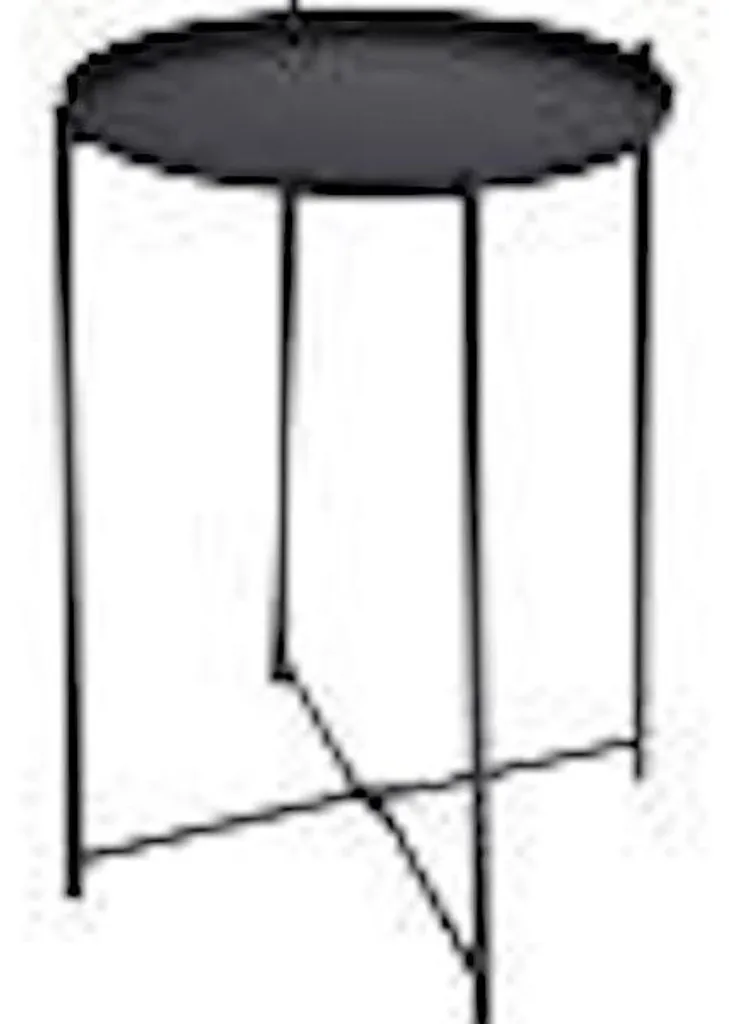 Table d'appoint ronde ProGarden 35x47 cm noir en métal pour jardin