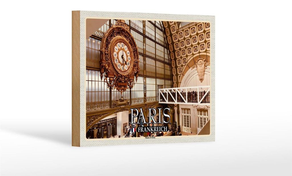 Holzschild Reise 18x12 cm Paris Frankreich Musée d'Orsay Kunstmuseum
