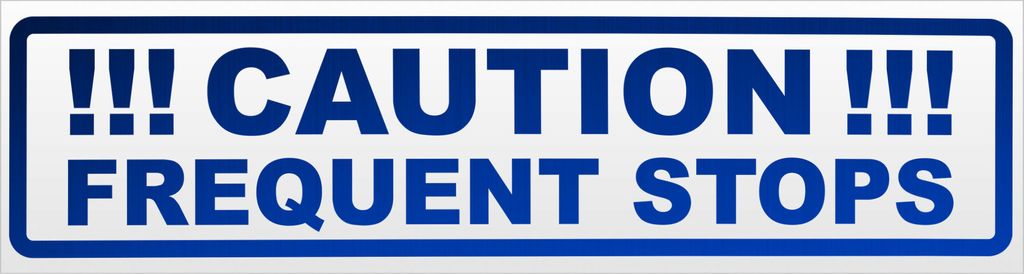 Kiwistar Caution Frequent Stops V2 Magnetschild Schild magnetisch - 45cm Blau - reflektierend - Magnetfolie für Auto PKW Kfz