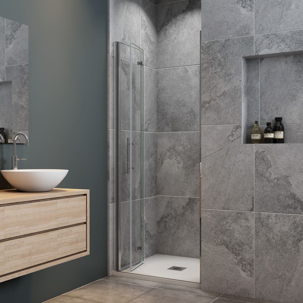 80X185cm Scharniertür mit 6mm NANO-GLAS Duschkabine Duschabtrennung Dusche Duschwand Eckeinstieg Falttüren Duschtür