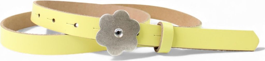 FRONHOFER süßer Kindergürtel mit silberner Straß Blumenschnalle, plastikfrei, 2cm