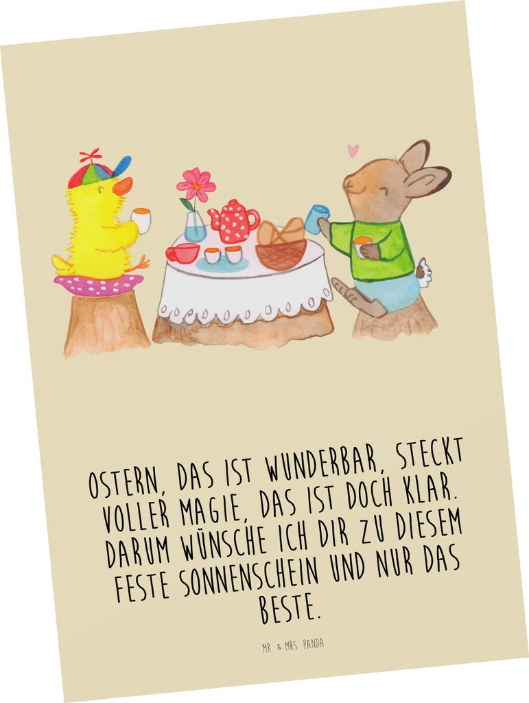 Mr. & Mrs. Panda Grußkarte Ostern Frühstück - Blumig - Geschenk, Ostergeschenke, Postkarten, Ansichtskarte, Ansichtskarten, Fotokarte, Postkarte...