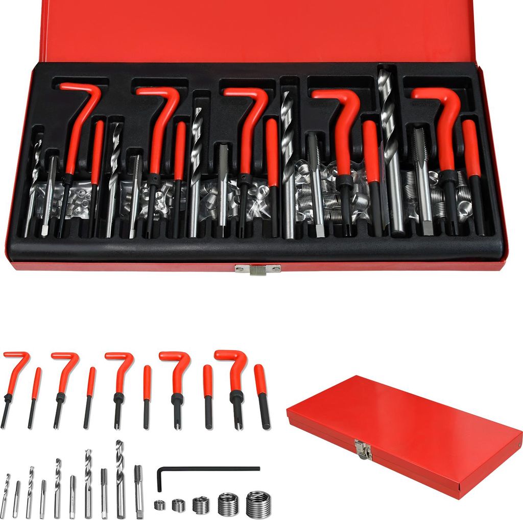 XINZI 131-tlg Gewindebohrer Gewinde Reparatur Satz Bohrer Sleeves Auto Motor M5 M6 M8 M10 M12 Gewindehülse Werkzeug Kit