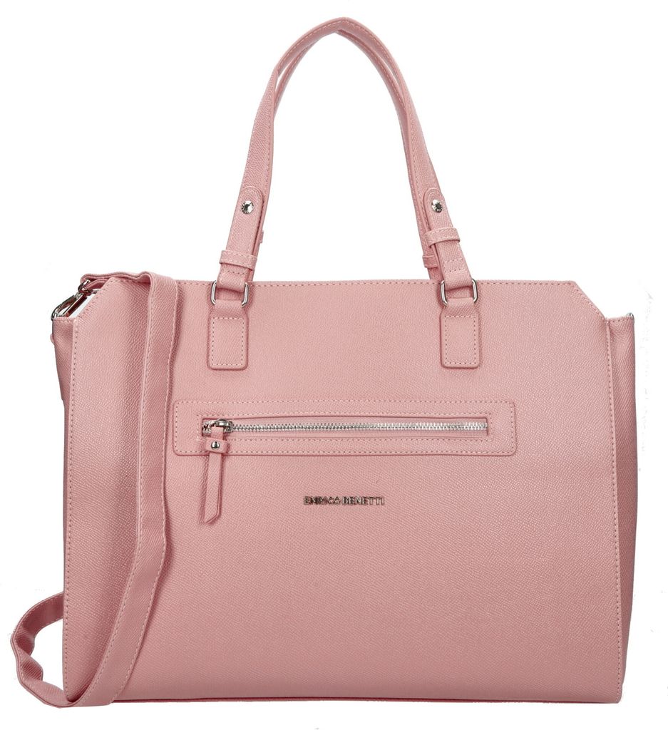 Christian Wippermann XL großer Damen Shopper Umhängetasche Tasche Leder Optik Schultertasche Büro Arbeit Rosa