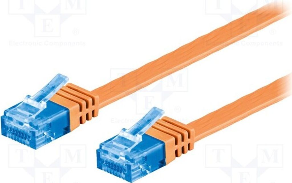 1x 3 96299 RJ45-Kabel PVC 6a L: 0,5m Cu orange