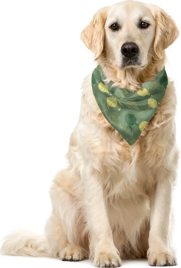 Bandana per Cani ABAKUHAUS Verde Pavone e Giallo | Accessorio 55x55