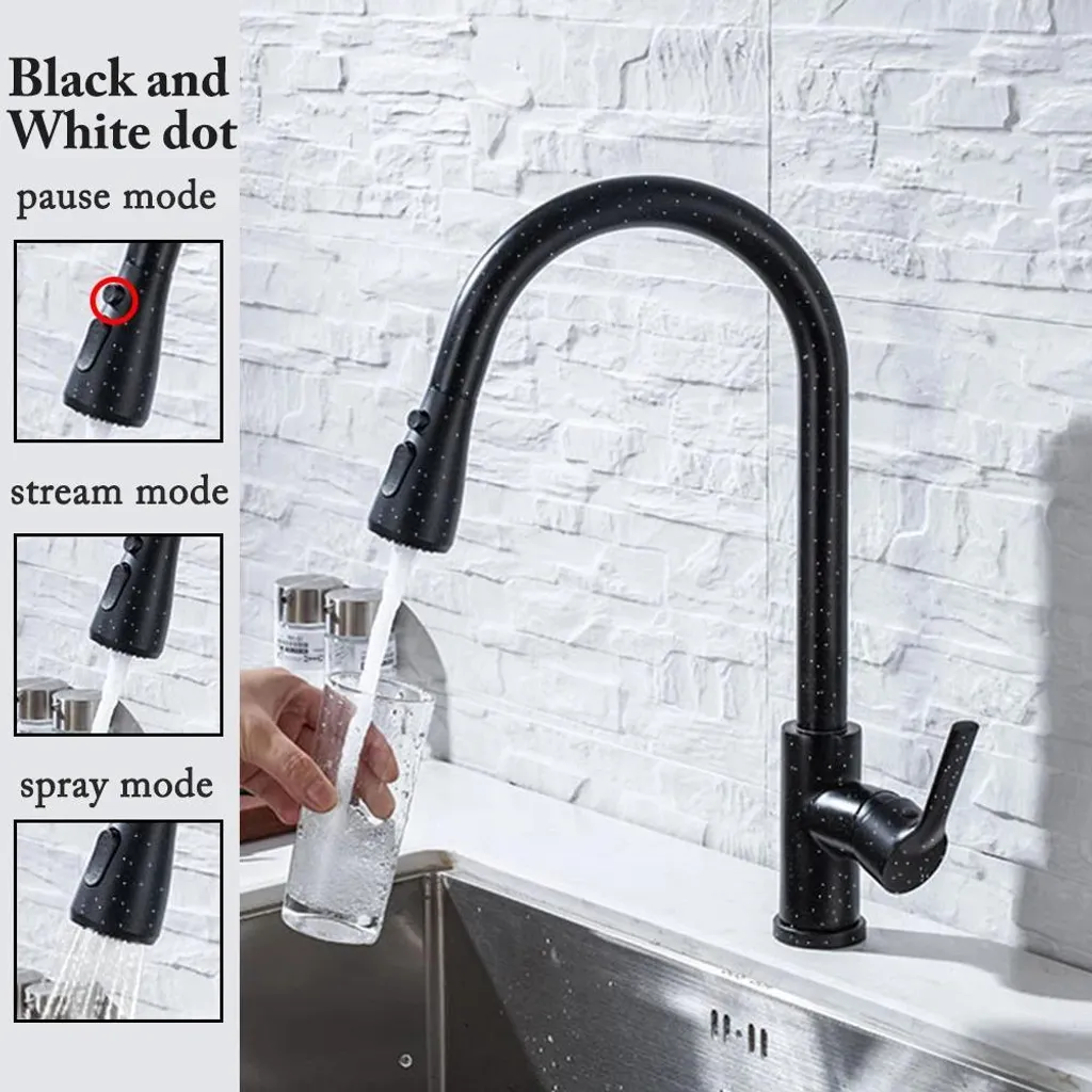 Mitigeur de cuisine multifonction en acier inox Noir Mat 04043PBWM