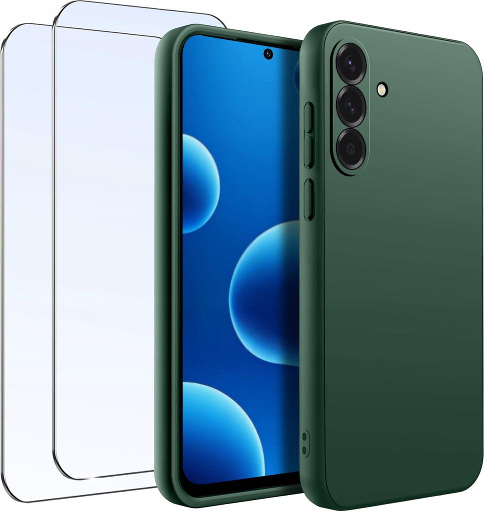 SET Etui für Samsung A56 5G Mattes Silikon 2 STÜCK GLAS