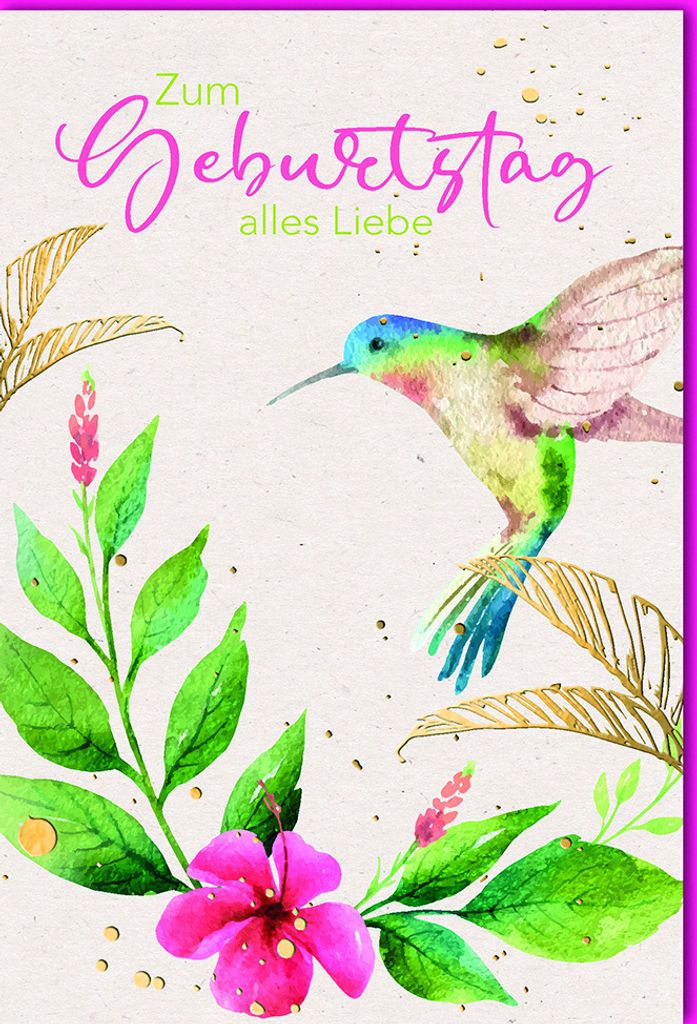Geburtstag - Glückwunschkarte im Format 11,5 x 17 cm mit Produktbild 