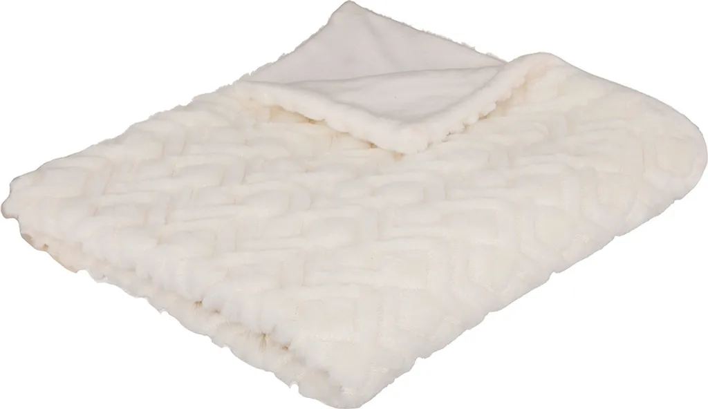 Plaid Blanc 120x160 cm Anti-Froid - Couverture Douce pour Peaux Sensibles