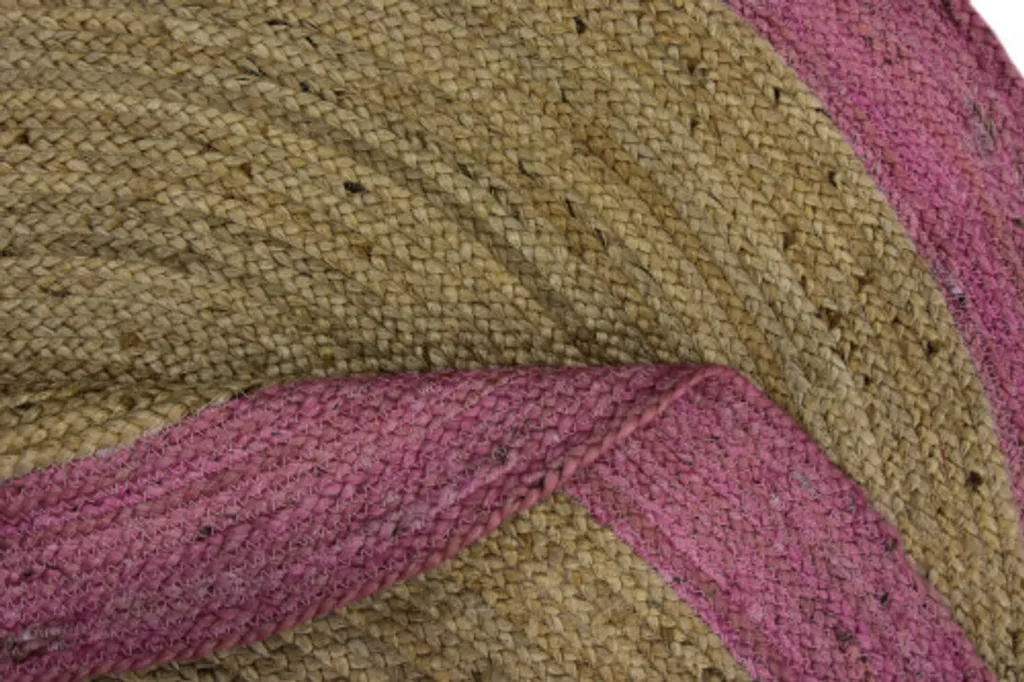 Tapis de salon rond Roberta 71 naturel/rose 120 cm - Ambiance cosy