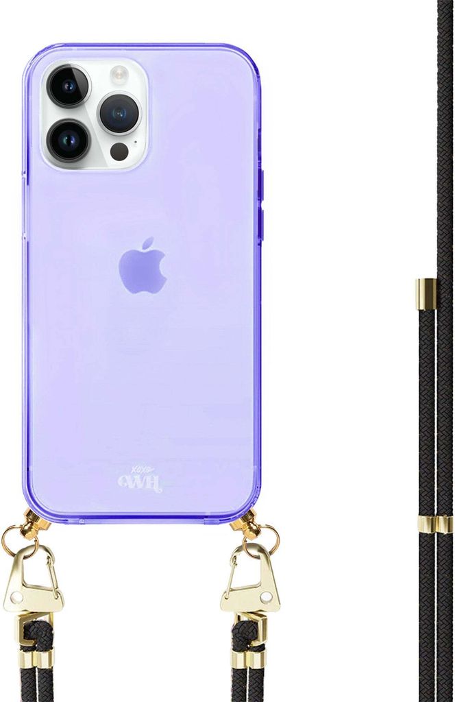 Black & Gold Cord Hülle Purple - Kompatibel mit iPhone 14 Pro