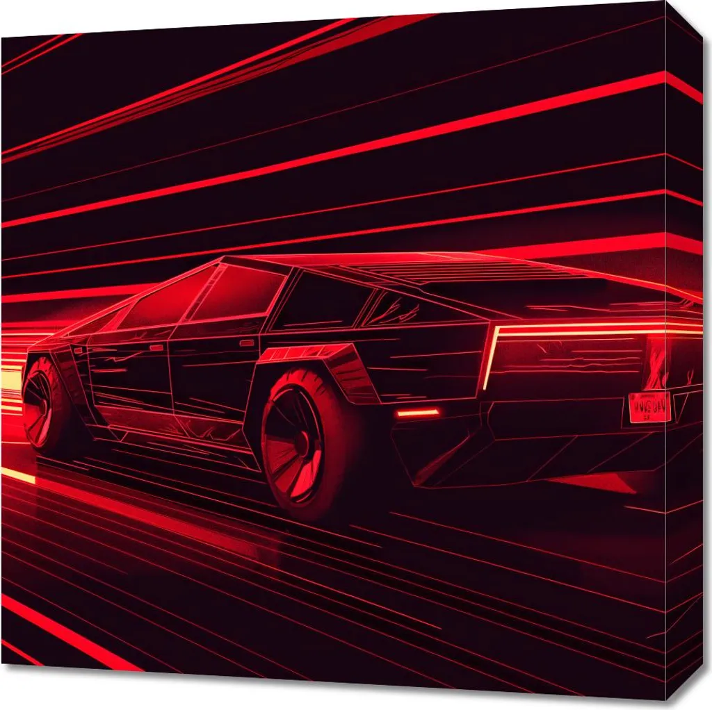 Quadro Street Art Neon Rosso 50x50 cm | Speed & City Lights Wall Art