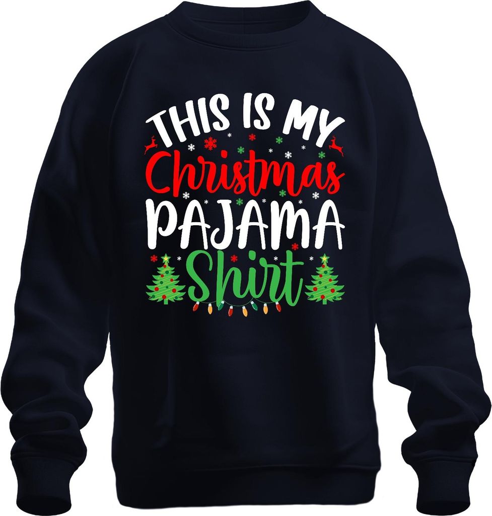 This is my Christmas Pajama Shirt Pyjama - Weihnachten Xmas Christmas Uni Pullover, Navy, L