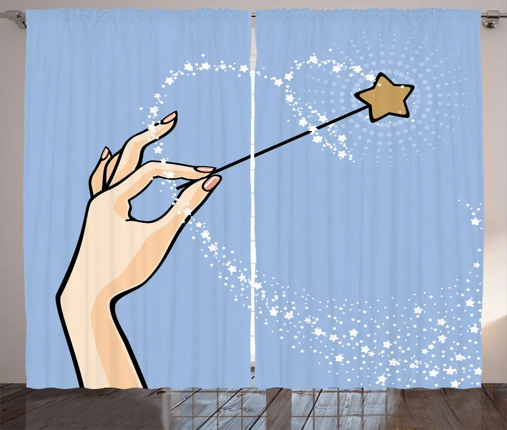 Rideau Prêt à Poser 280x225cm pour Cacher le Vis-à-vis avec Style Bleu