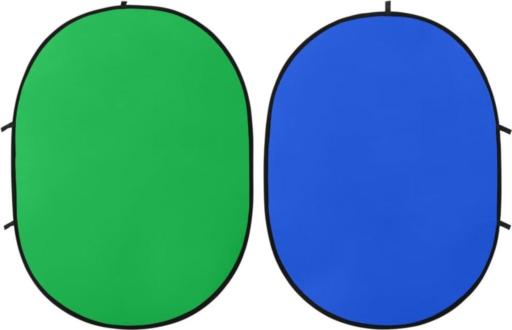 vidaXL 2-in-1 Foto-Hintergrund Oval Grün Blau 200x150 cm Produktbild 