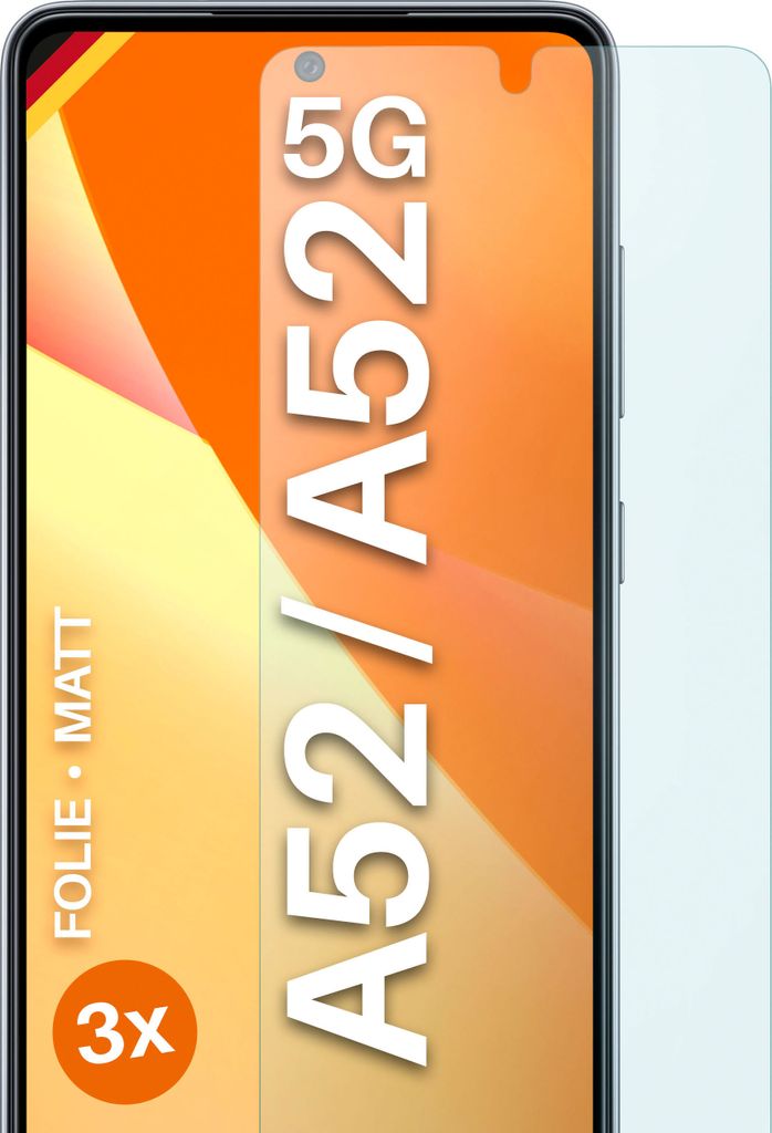 moex 3x Schutzfolie kompatibel mit Samsung Galaxy A52 / A52 5G - Displayschutzfolie Anti Reflex Folie, Matt