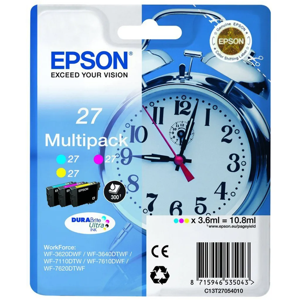 Cartouche Epson 27 T2705 : Évitez les Coulures avec ce Multipack de 3