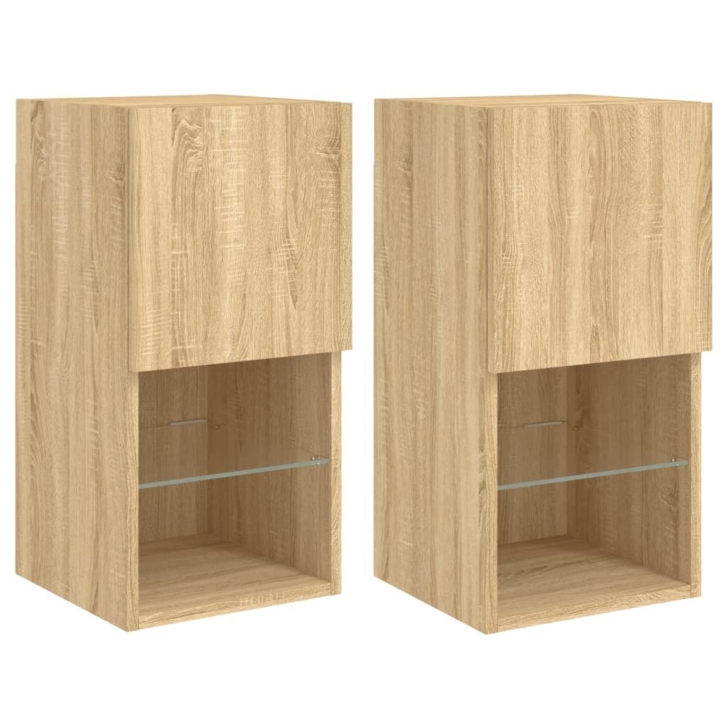 TV skříňky s LED osvětlením 2 ks dub Sonoma 30,5x30x60 cm Obrázek produktu 
