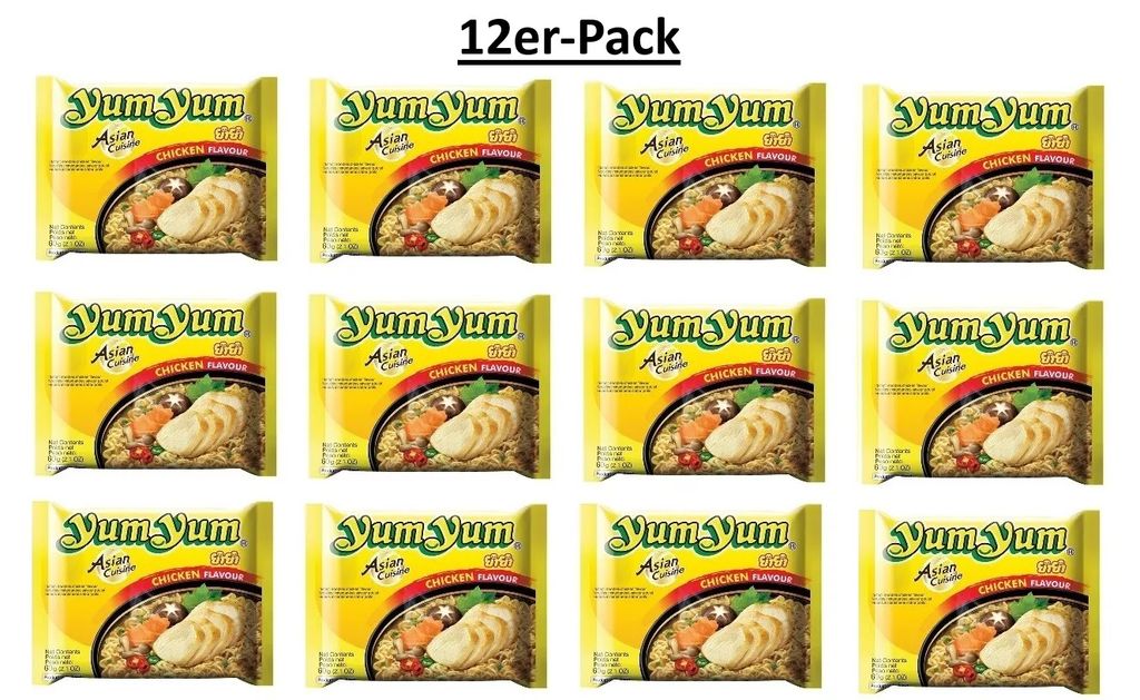 12 x Yum Yum Instantnudeln Huhn 60g