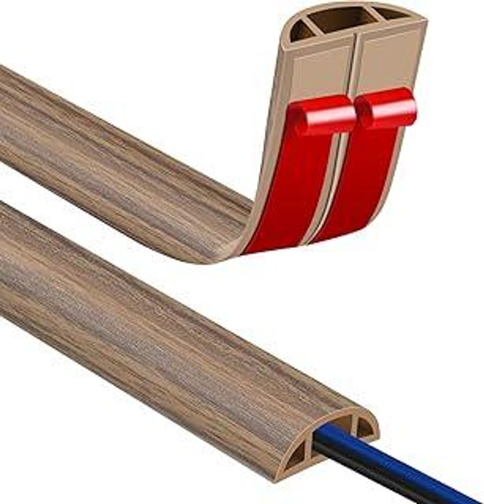Kabelkanal Selbstklebend 8x10mm Kabelbrücke Boden 3M Holzmaserung Fussboden Kabelkanal Boden Kabelkanal Flexibler PVC Kabelabdeckung Verhinderung ...