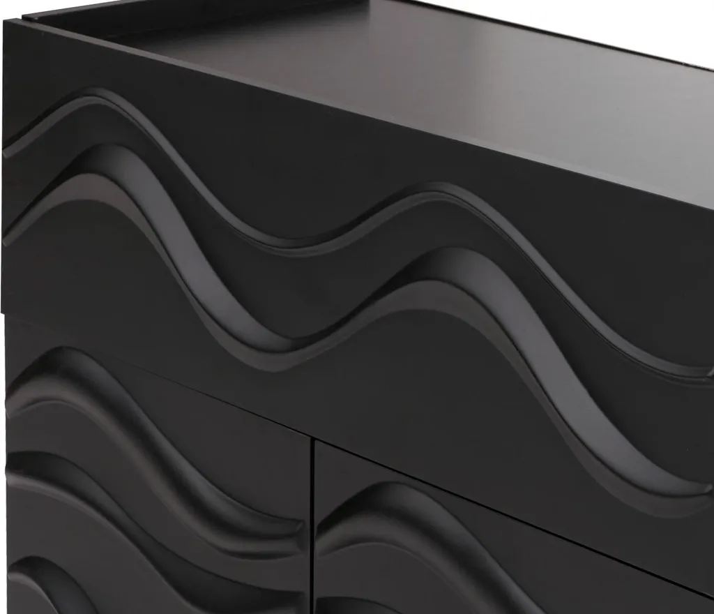 Commode Design 3D avec Ouverture par Pression, Meuble de Rangement