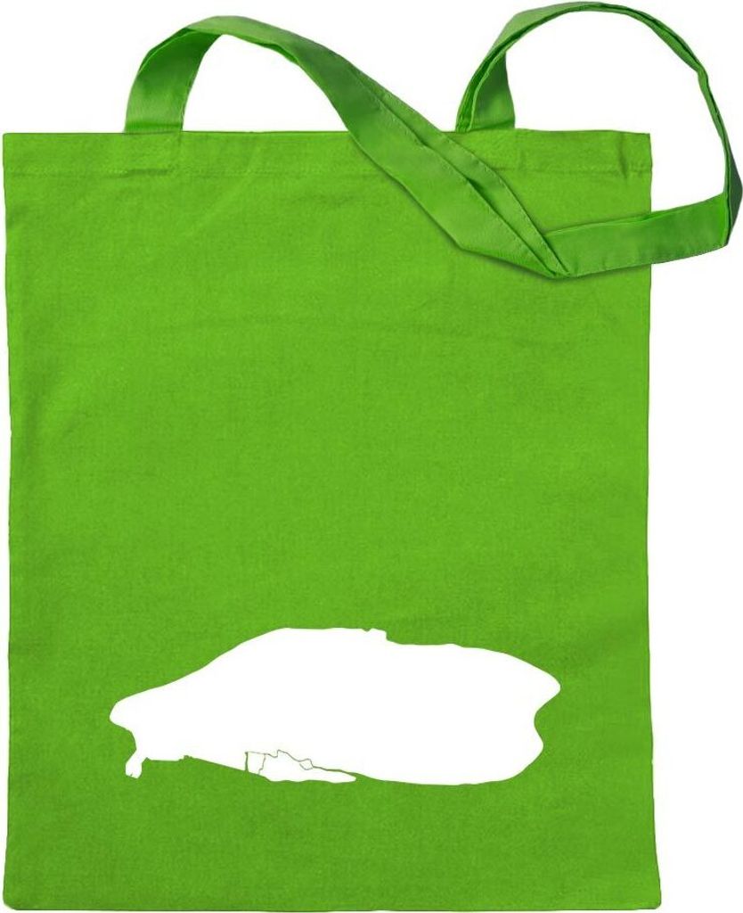 Kiwistar - Baumwolltasche - hellgrün - Baltrum - Deutschland - Insel - Tragetasche Stoffbeutel Umhängetasche Langer Henkel