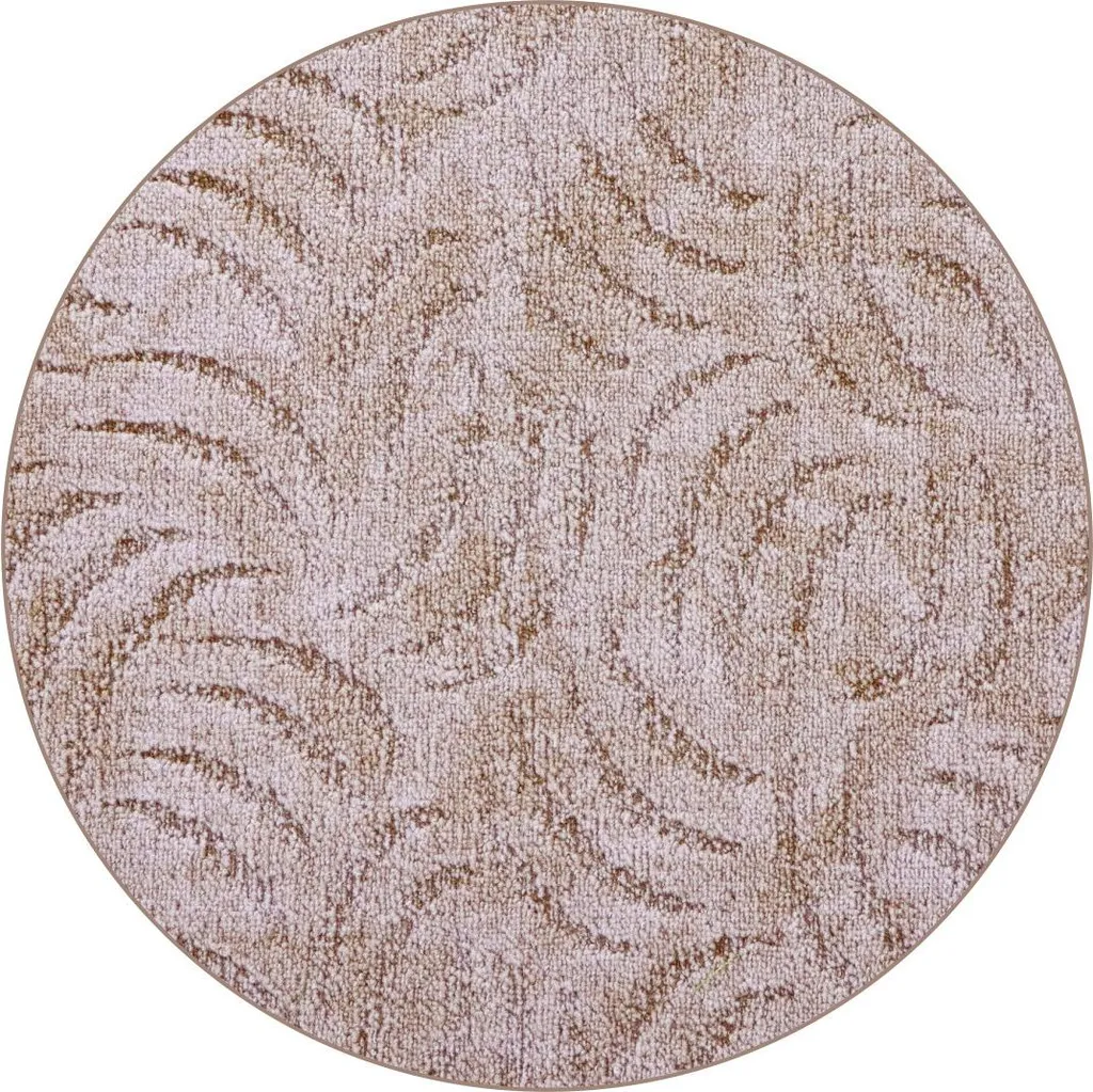 Tapis rond Scroll beige diamètre 200 mm - Petit tapis décoratif élégant