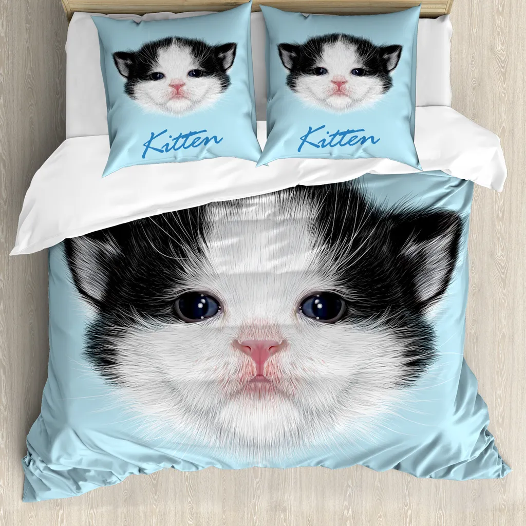 Sacco Copripiumino ABAKUHAUS 200x200 Antiallergico Gattino Rosa