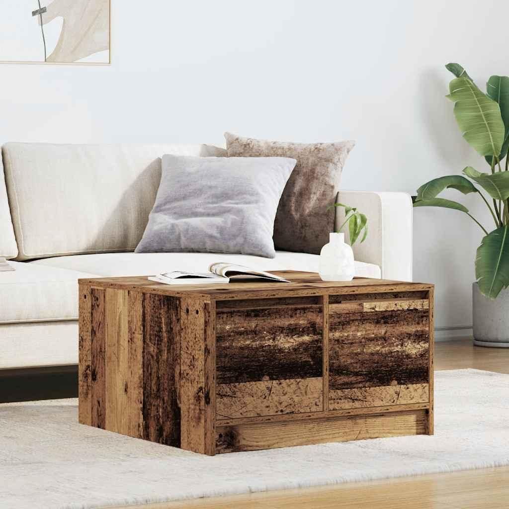 Maison Exclusive - Couchtisch mit Schubladen Altholz-Optik 70,5x70x40 cm