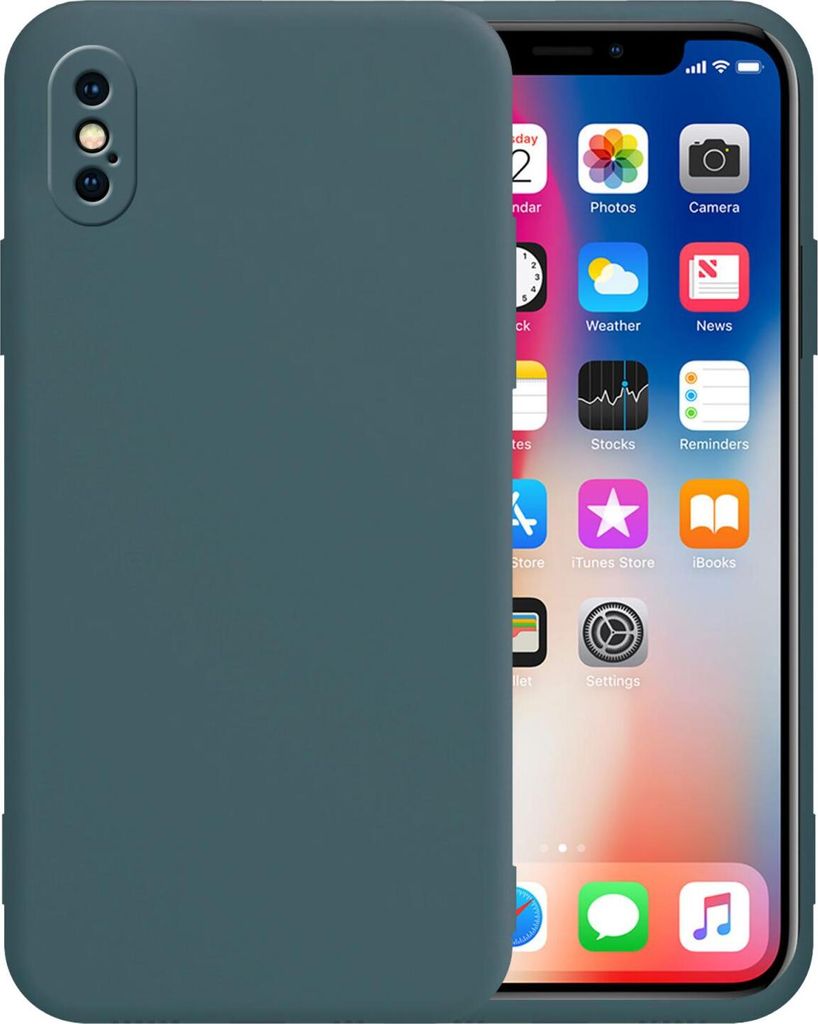 Apple iPhone X / XS Round Edge TPU Case DunkelgrÃ1/4n