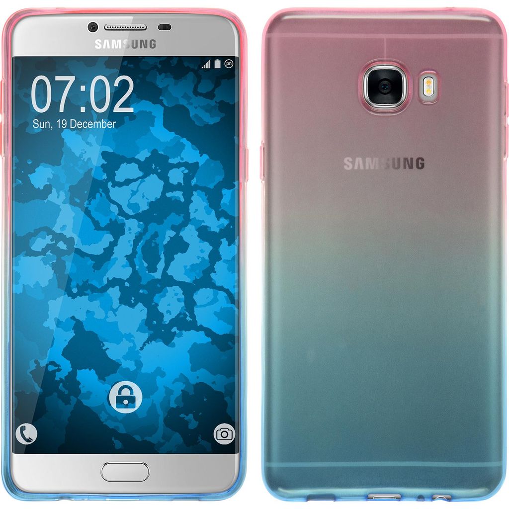 PhoneNatic Case kompatibel mit Samsung Galaxy C7 - Design:06 Silikon Hülle Ombrè + 2 Schutzfolien