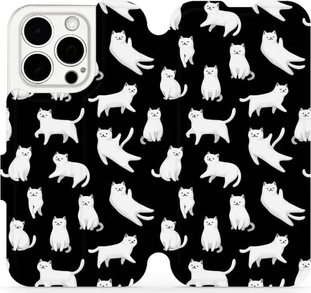 Handyhülle mit klappe für iPhone 15 Pro, Mobiwear Book, Luna-Kätzchen