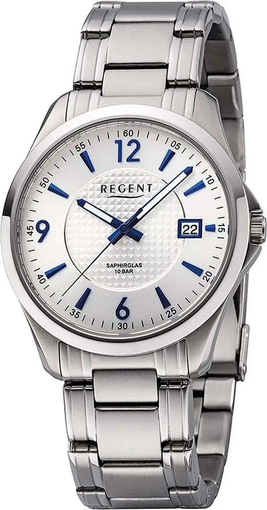 Regent F-1185 Orologio Acciaio Argento Uomo - Resistente 10 Bar