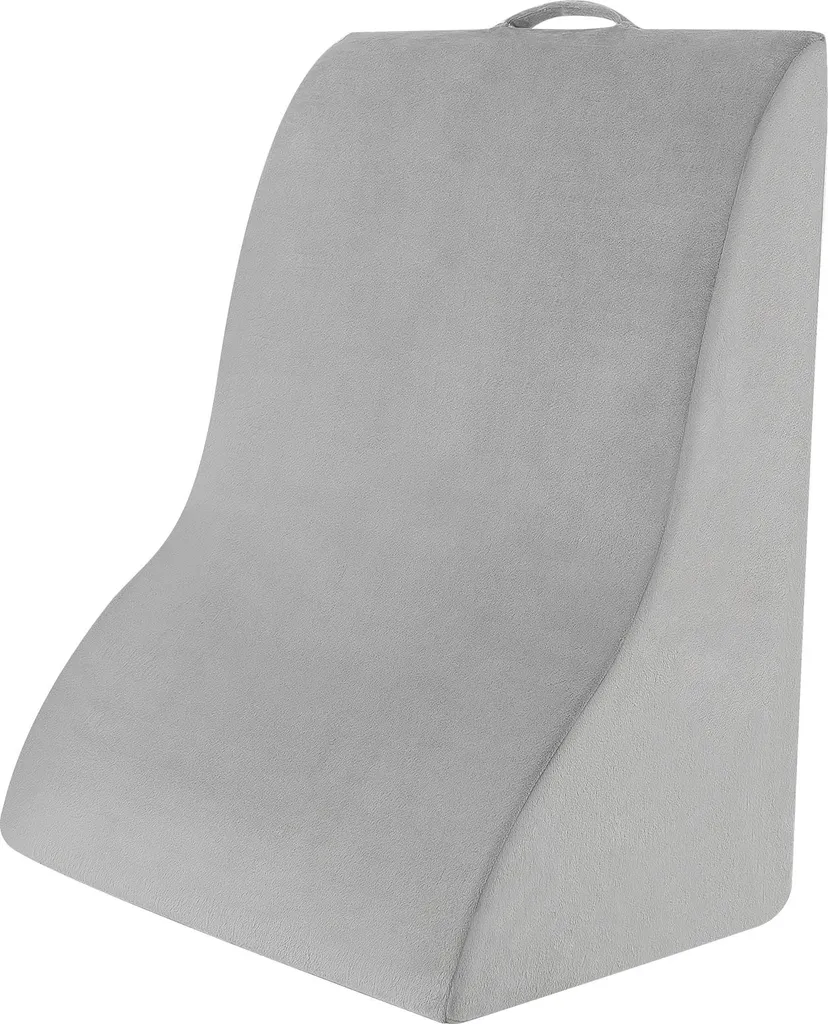 Coussin de Lecture Gris avec Housse Lavable et Mousse à Mémoire de Forme