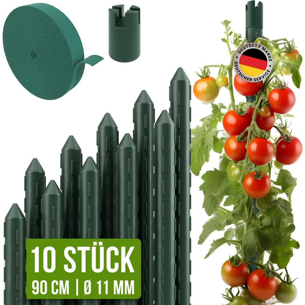 TTL GARDEN Rankstäbe 10er Set 90cm 11mm Pflanzenstütze + Produktbild 