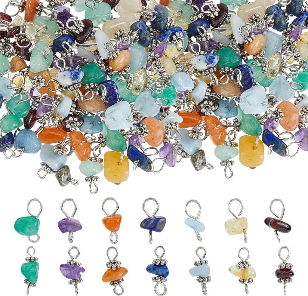 Lot de Pendentifs Gemmes Naturelles pour DIY Bracelets et Colliers - 84pcs