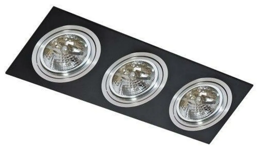 AZzardo AZ0775 Siro 3 Plafonnier Noir et Aluminium Design Moderne