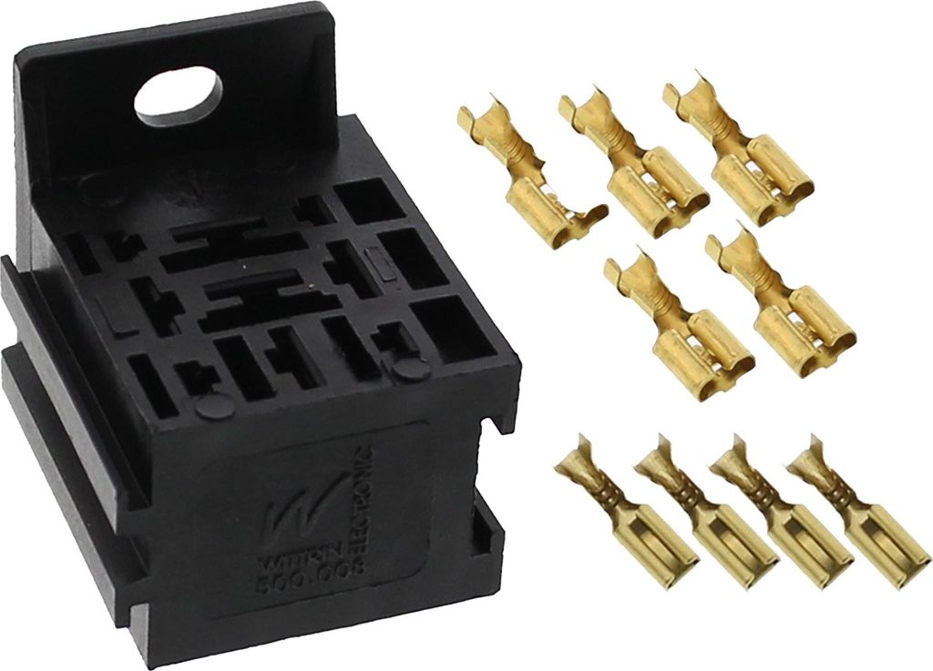 Relaissockel-Satz 1x Sockel 5x Flachsteckhülsen 6,3mm 4x 2,8mm