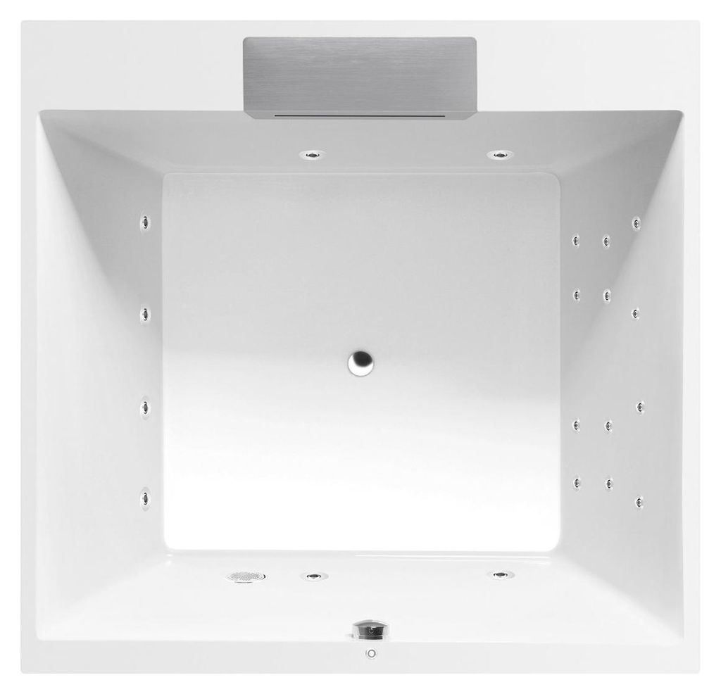 Polysan CAME FALLS Whirlpool-Badewanne, 175x175x50cm, Attraction Hydro, Chrom
