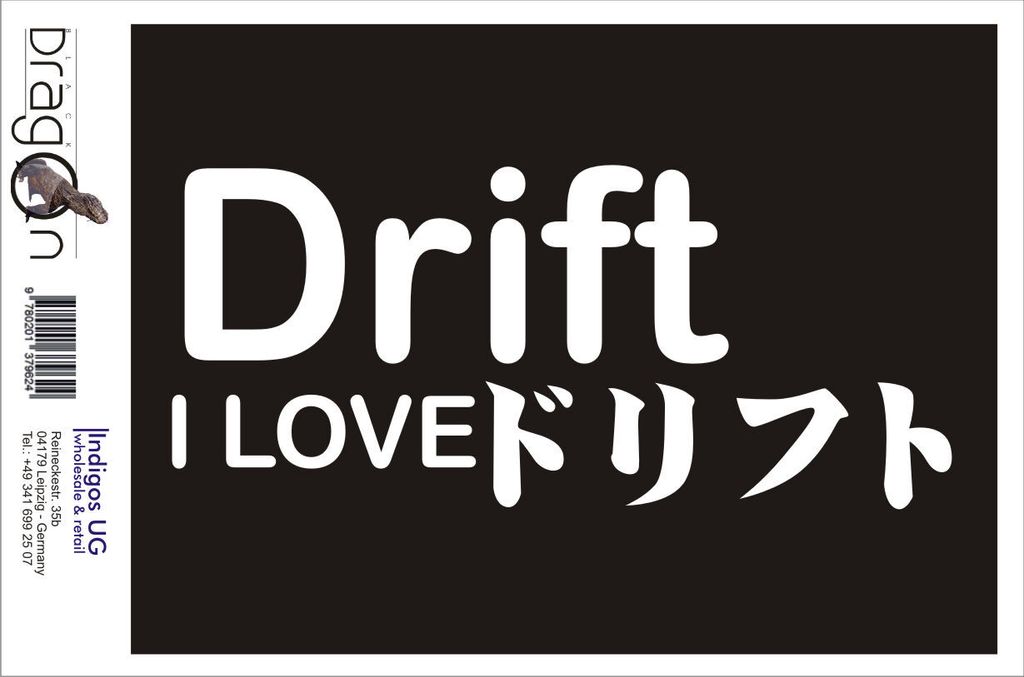 Aufkleber / Autoaufkleber - JDM / Die cut / Auto / OEM - i love drifting 180x80mm pink - Heckscheibe / Heckscheibenaufkleber
