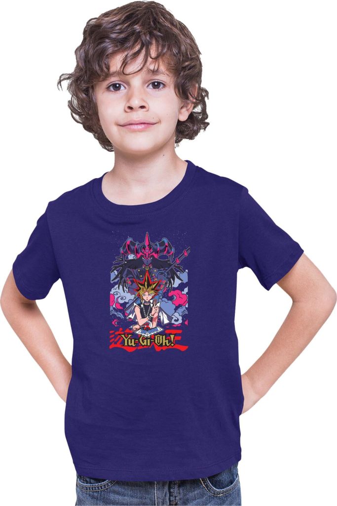 Kinder T-Shirt Japan Anime Manga Yu Gi Oh, 5-6 Jahr - 116 / Dunkelblau
