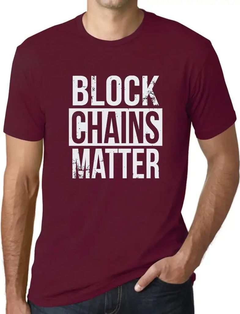 Herren Grafik T-Shirt Blockchains sind wichtig für Kryptowährungen – Blockchains Matter Cryptocurrency – Öko-Verantwortlich Vintage Jahrgang...