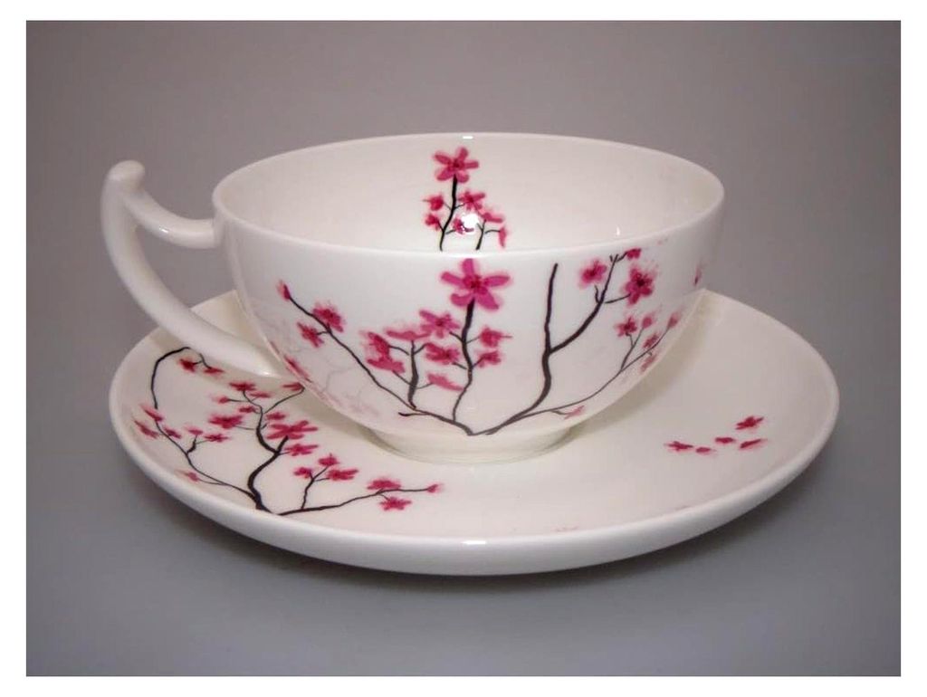 Cherry Blossom TeaLogic 2er Set Bone China Tasse & Produktbild 