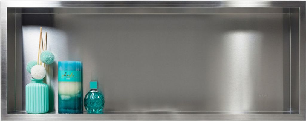 BADLAND Duschnische Wandnische WALL BOX ONE 30x90x10 cm Silber | Duschablage Unterputz aus Edelstahl